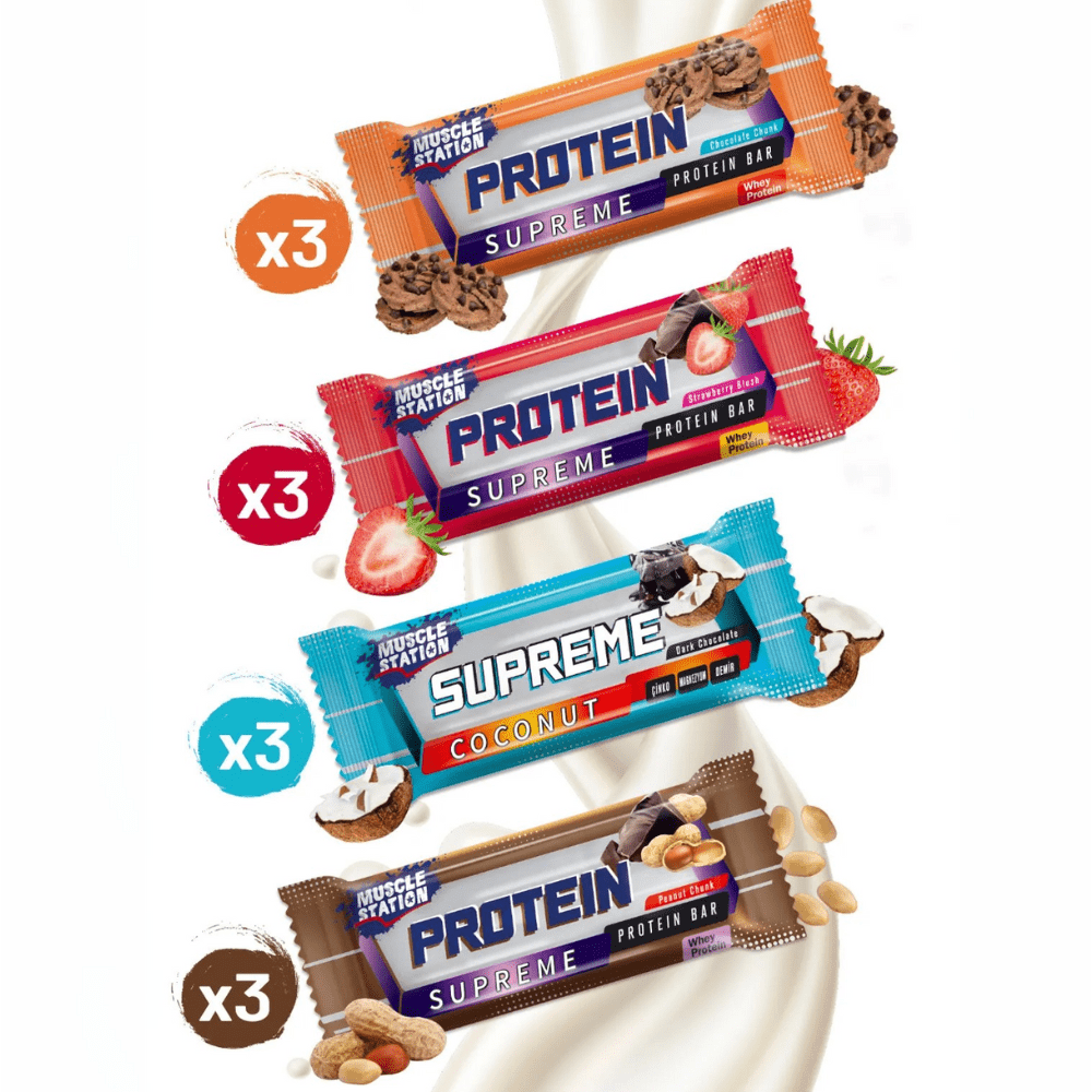 فيلاس علبة بروتين بار متنوعة – 12 قطعة × 32غ (4 نكهات طبيعية)