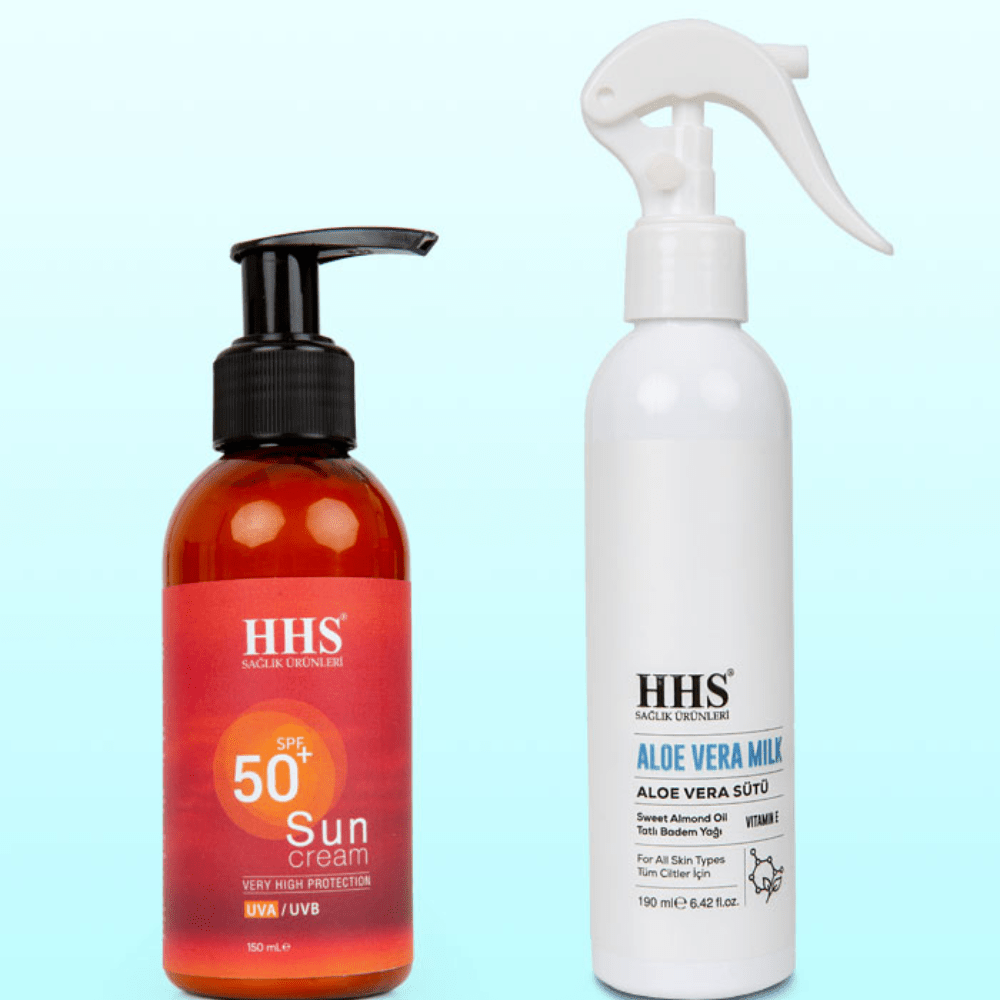 HHS واقي الشمس النباتي + حليب الصبار للعناية بالبشرة