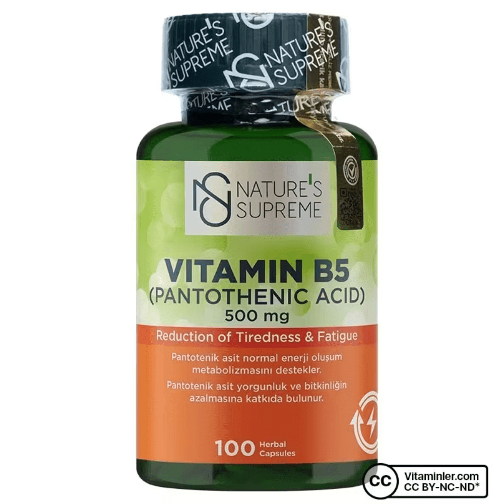 Nature's Supreme فيتامين B5 500 ملغ _ 100 كبسولة
