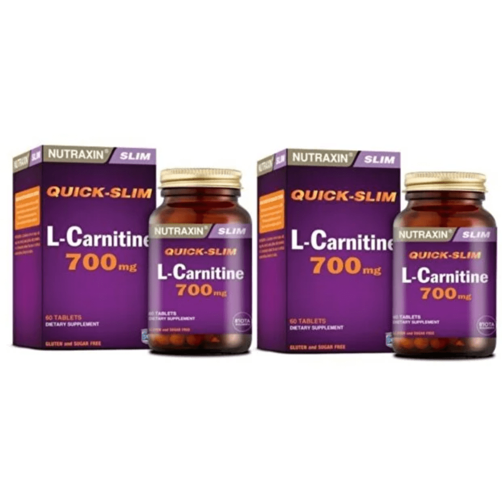Nutraxin مكمل إل - كارنيتين لدعم إنتاج الطاقة والأداء العضلي 700 ملغ | علبتين