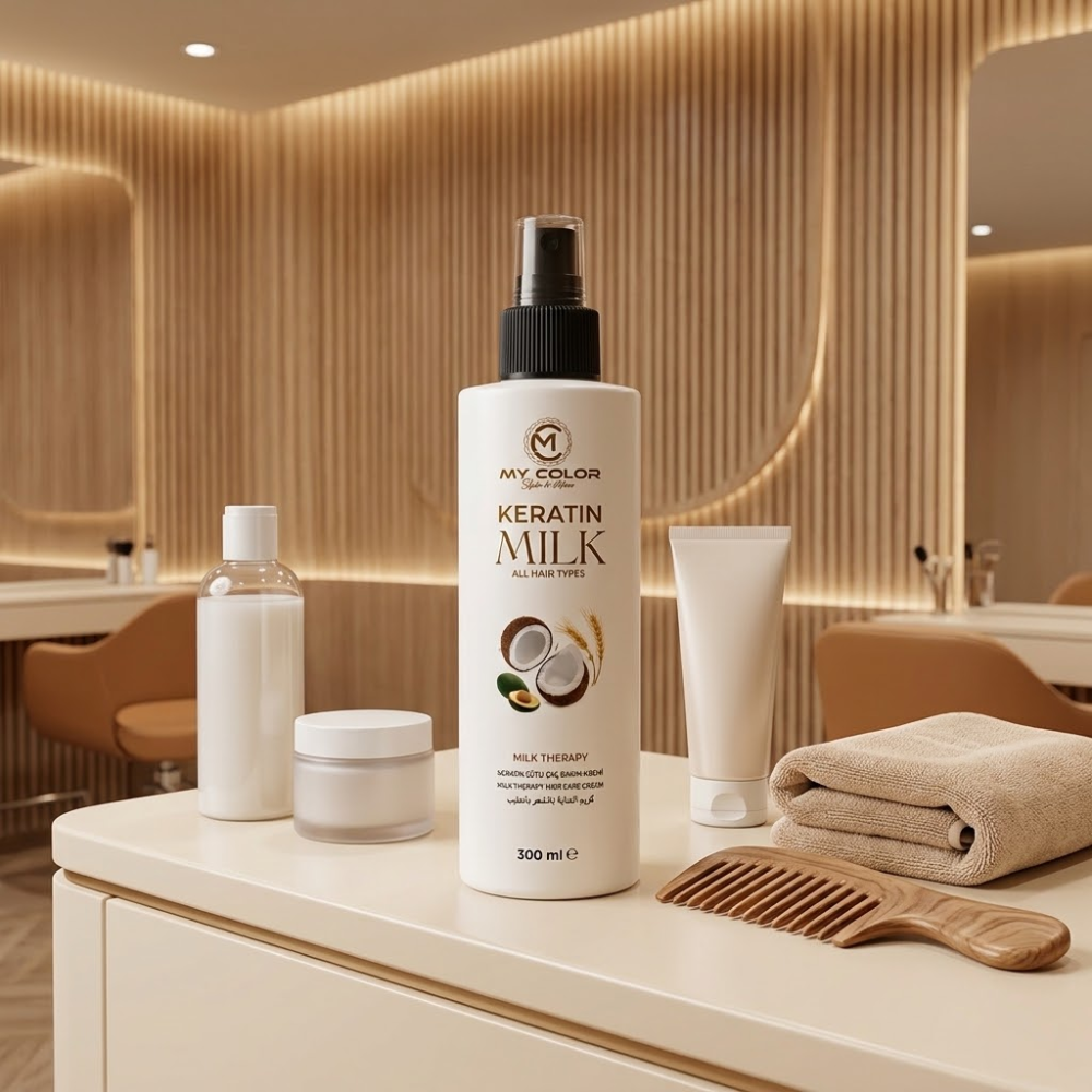 MyColor حليب الكيراتين لإصلاح وترطيب الشعر المجعد والمموج 300 مل