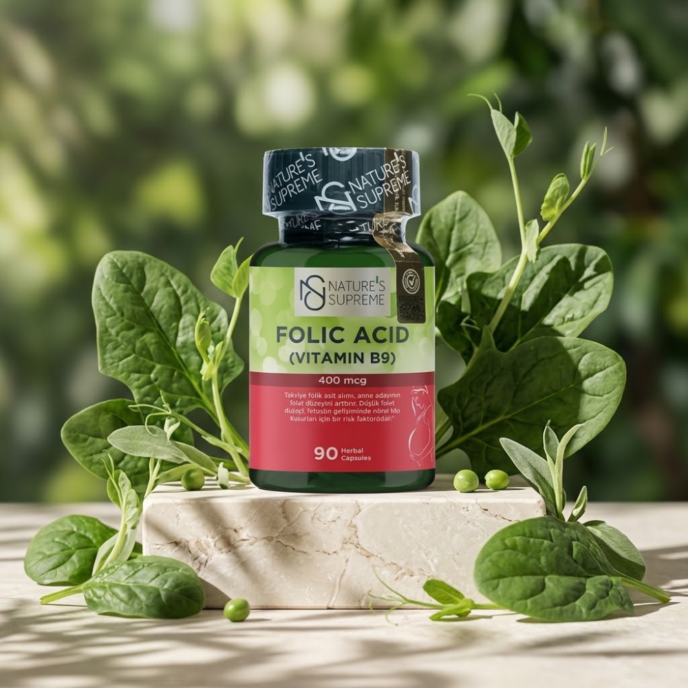 Nature's Supreme مكمل حمض الفوليك 400 مكغ _ 90 كبسولة