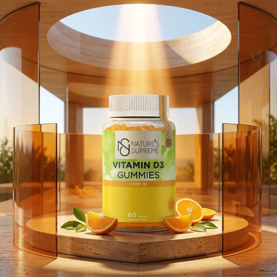 Nature's Supreme فيتامين D3 بنكهة البرتقال 1000 IU _ 60 قطعة