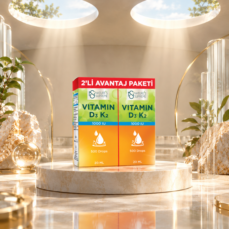 Nature's Supreme فيتامين D3 + K2 | عبوتان