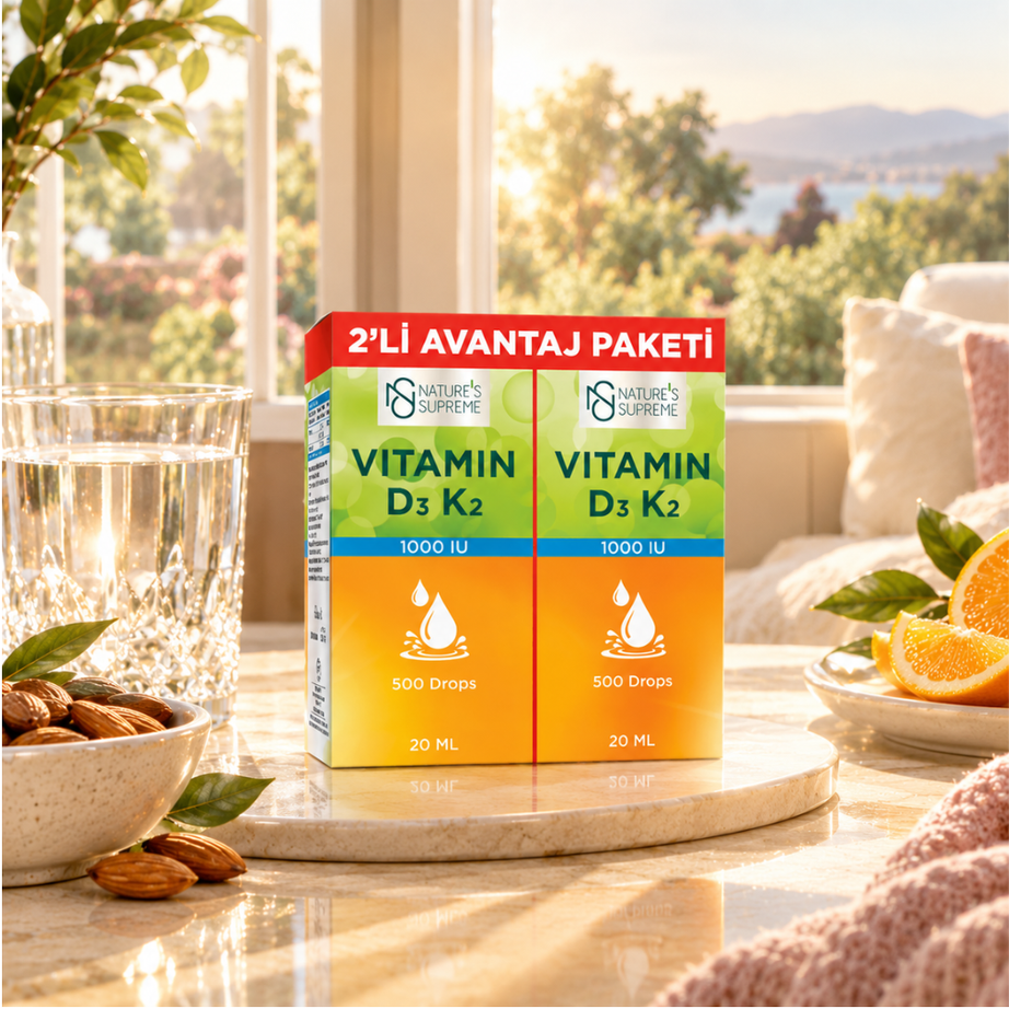 Nature's Supreme فيتامين D3 + K2 | عبوتان