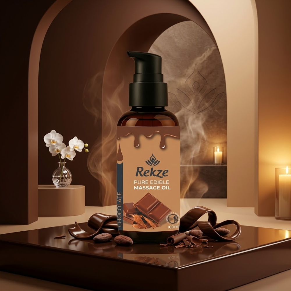 Rekze زيت مساج بالشوكولاتة القابل للأكل 100 مل