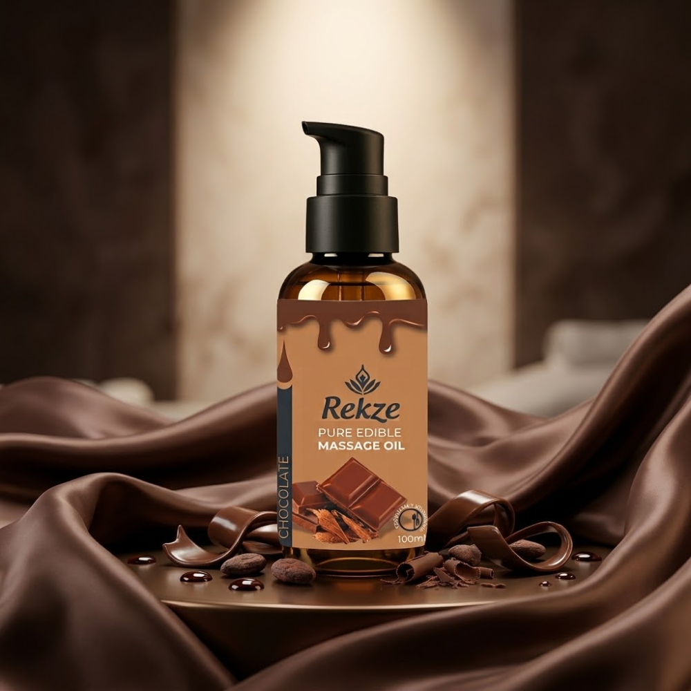 Rekze زيت مساج بالشوكولاتة القابل للأكل 100 مل