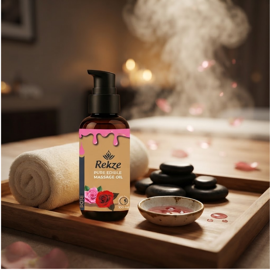 Rekze زيت مساج برائحة الورد والفراولة 120 مل