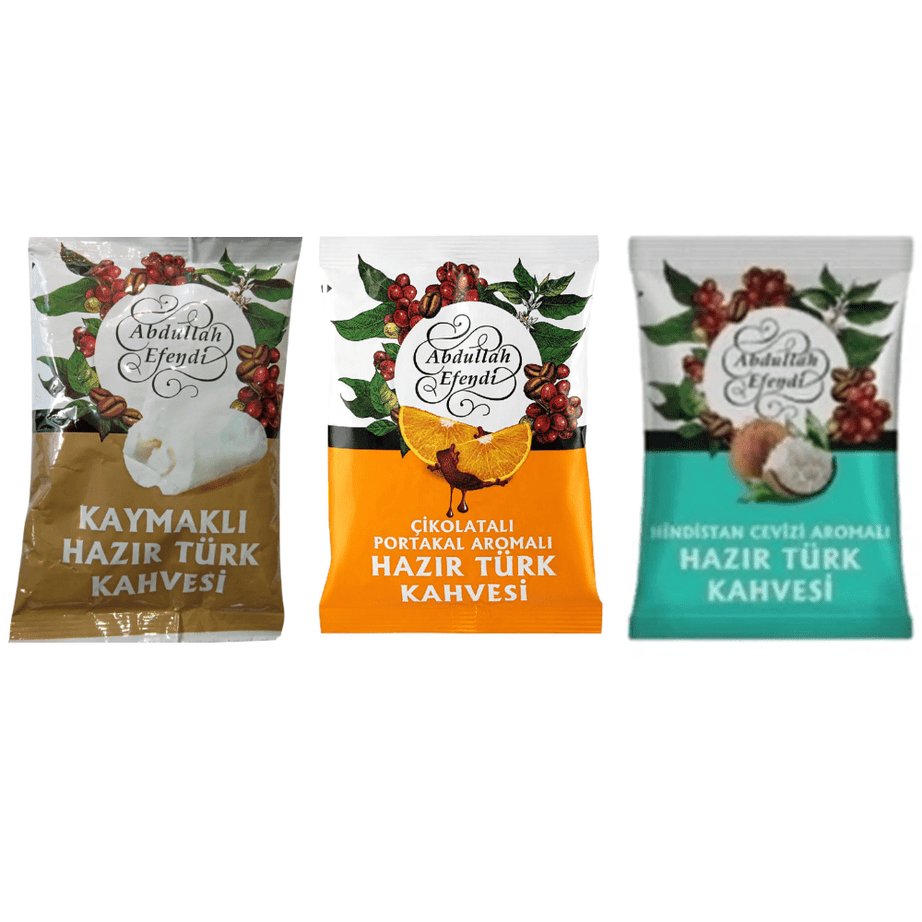 عبدالله أفندي مجموعة قهوة تركية فاخرة – 3 × 100 غرام