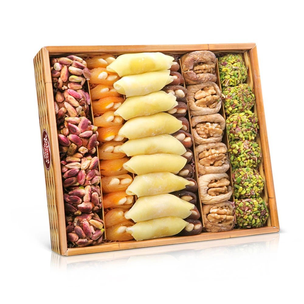 علبة فاخرة من الفواكه المجففة المحشية بالمكسرات 1 كغ | مالطيا بزاريه