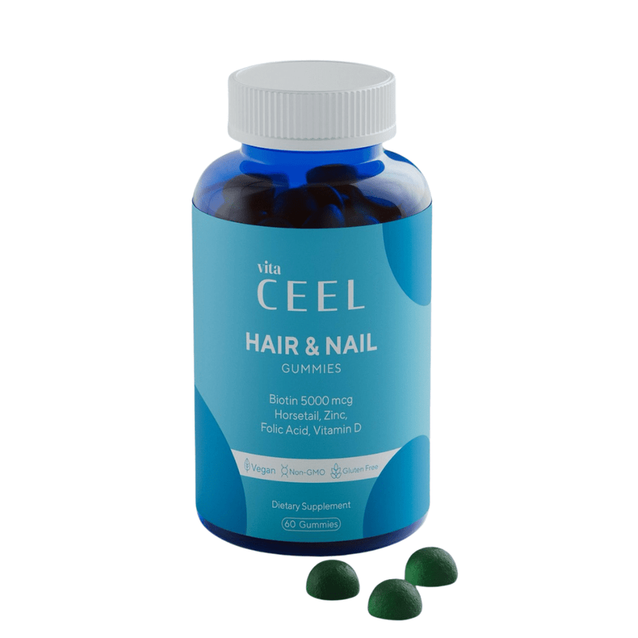 علكة Vita Ceel النباتية والغنية بالفيتامينات لعناية الشعر والأظافر 60 قطعة