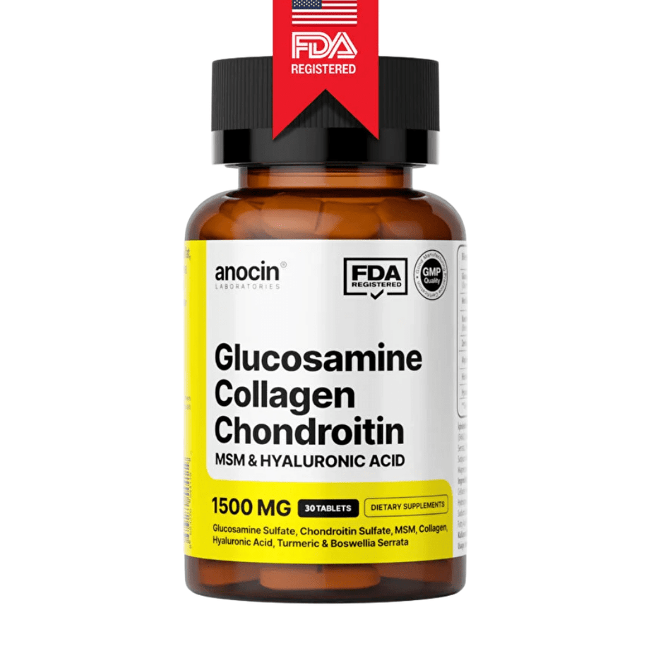 anocin مكمل الجلوكوزامين مع الكوندرويتين لدعم المفاصل والحركة (30 قرص)