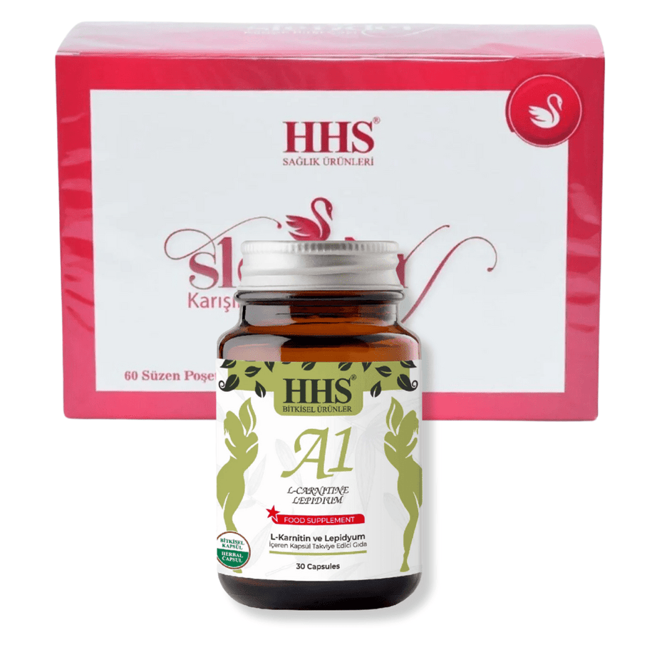 باقة التنحيف الطبيعية: شاي الأعشاب HHS Slender + كبسولات A1 التركية