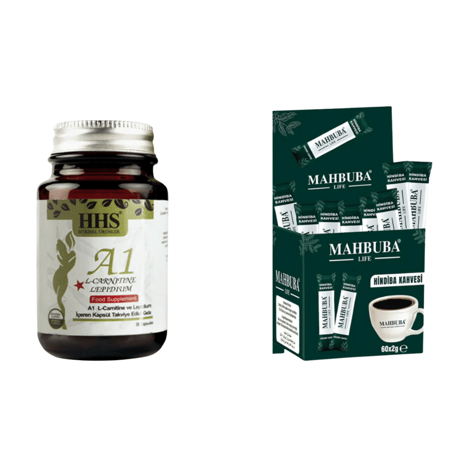 باكج الرشاقة السحرية كبسولات التنحيف التركية HHS A1 + قهوة محبوبة الصحية بالهندباء