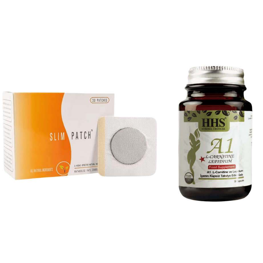 باكج التنحيف وحرق الدهون كبسولات التنحيف التركية HHS A1 مع ملصقات التنحيف وإزالة دهون البطن