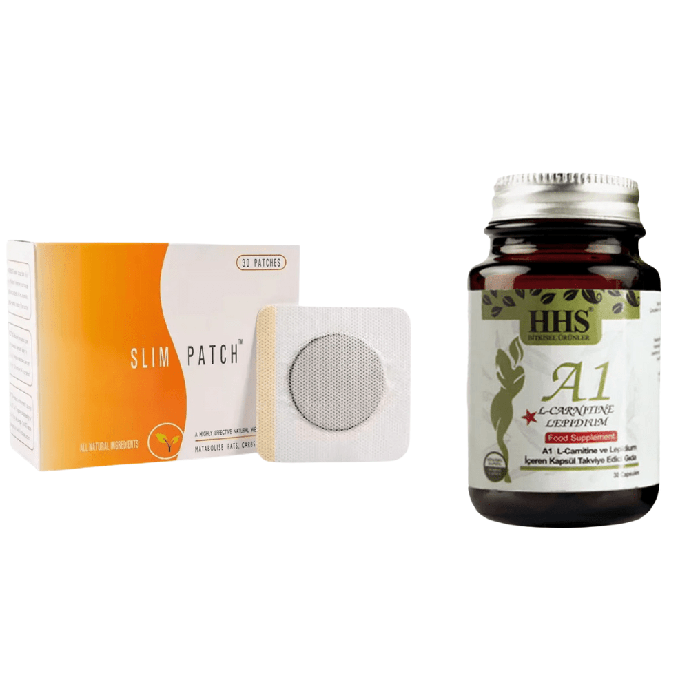 باكج التنحيف وحرق الدهون كبسولات التنحيف التركية HHS A1 مع ملصقات التنحيف وإزالة دهون البطن