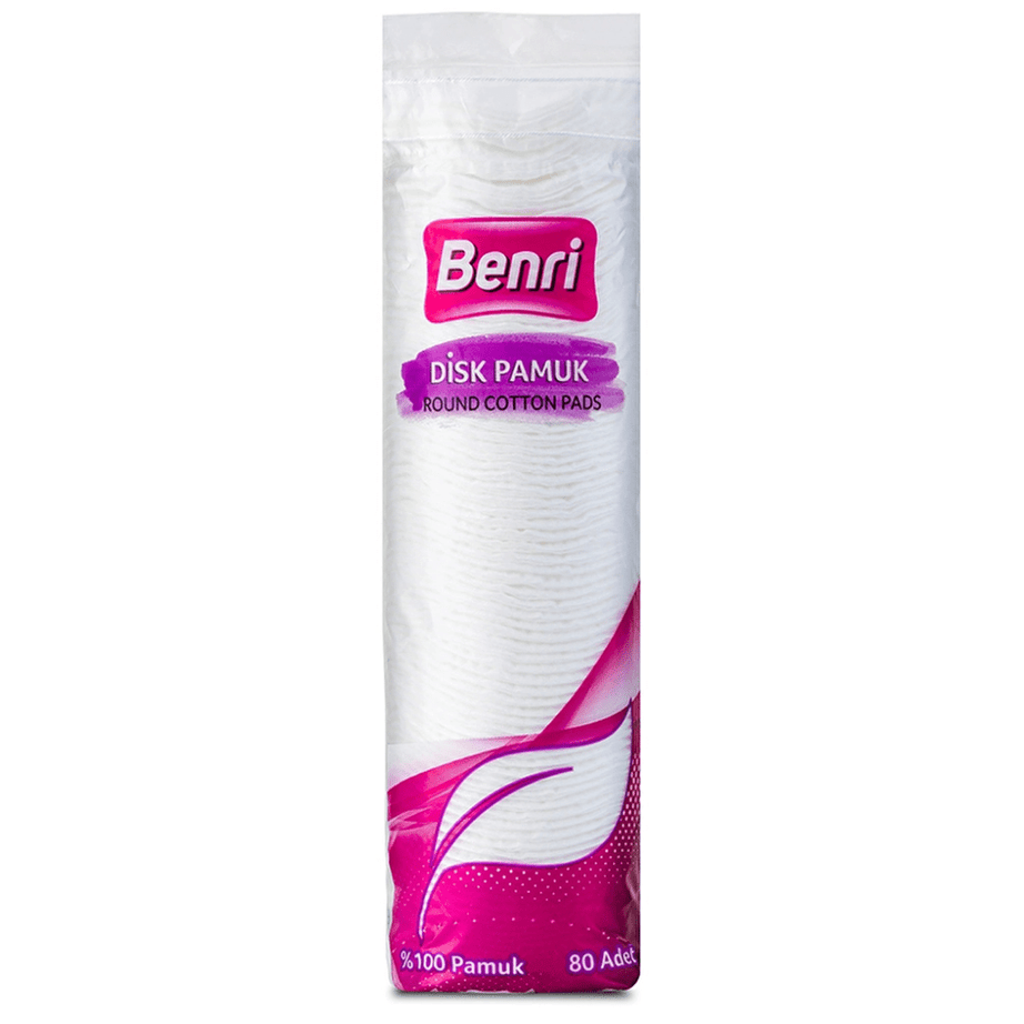 Benri قطع قطنية دائرية لإزالة المكياج 80 قطعة
