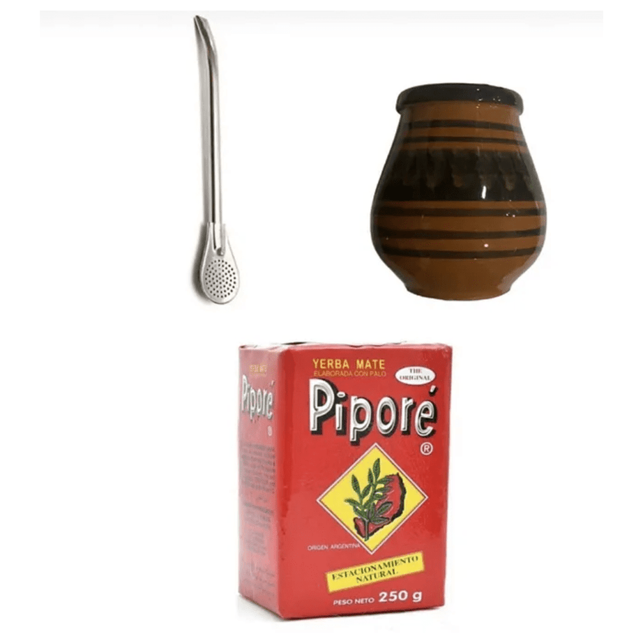 بيبور مشروب المتة الطبيعي 250 غرام + قشة معدنية + كوب خاص بالمتة