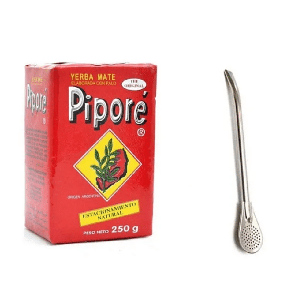 بيبور مشروب المتة الطبيعي 250 غرام + قشة متة معدنية