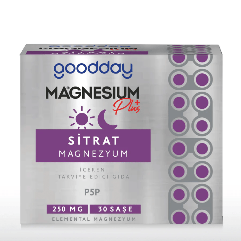 Goodday مكمل المغنيسيوم سترات مع فيتامين B6 30 ظرف