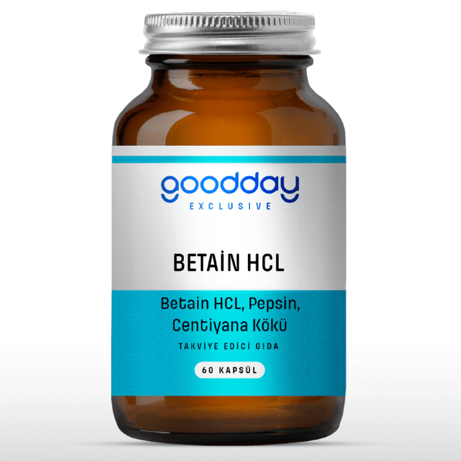 Goodday مكمل بيتاين HCL مع إنزيم البيبسين لدعم عملية الهضم 60 كبسولة