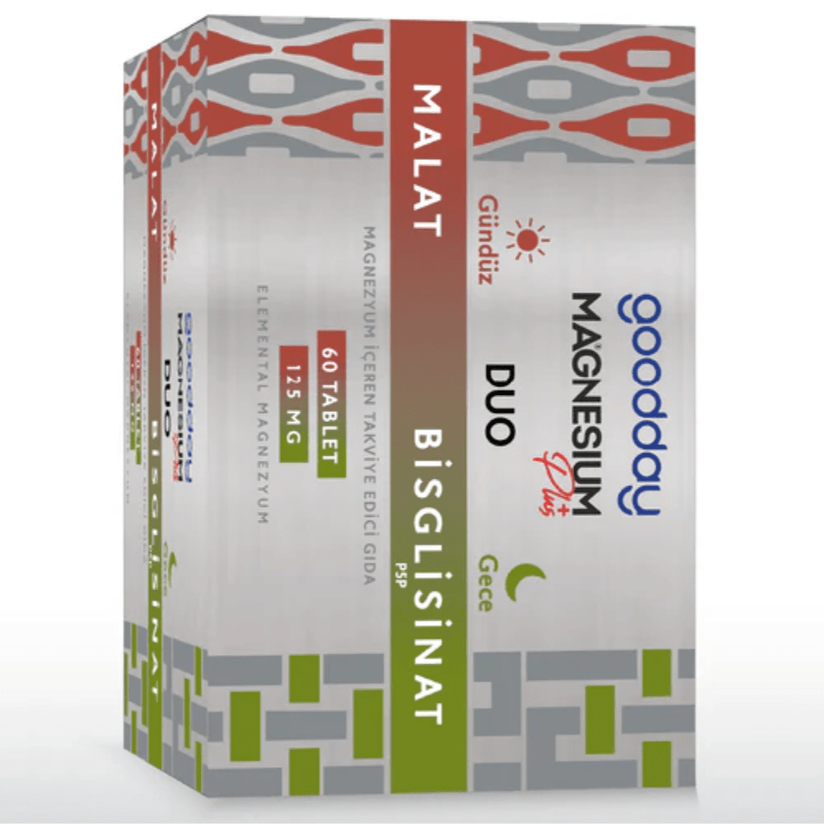 Goodday (مكمل منغنيسيوم ديو بلس (ماليت + بيسجليسينات مع فيتامين B6 60 قرص