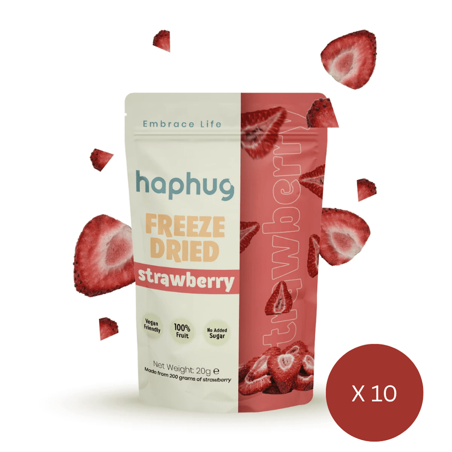 هابهوج فراولة مجففة بالتجميد 20 غرام | 10 أكياس