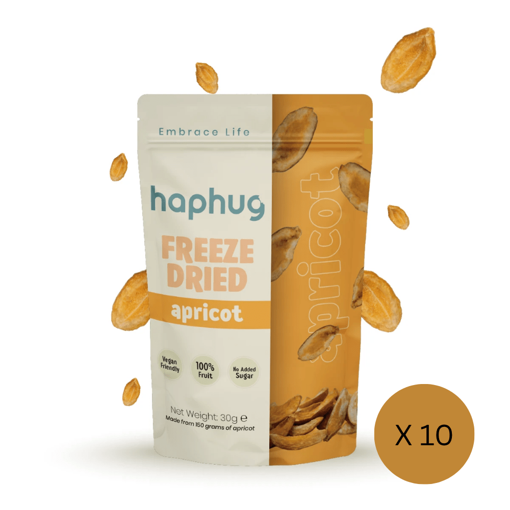 هابهوج شرائح مشمش مجففة بالتجميد 30 غرام | 10 اكياس