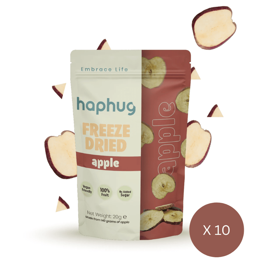 هابهوج شرائح تفاح مجففة بالتجميد 20 غرام | 10 أكياس