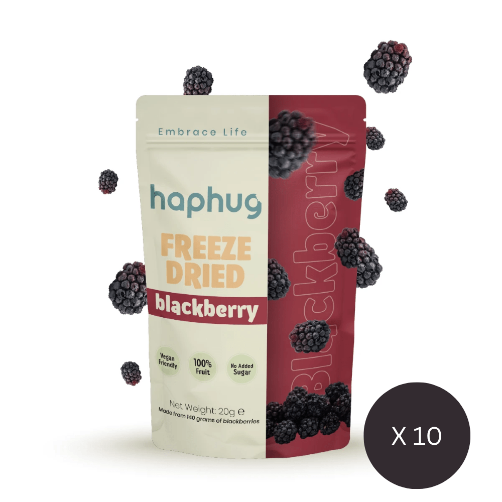 هابهوج توت أسود مجفف بالتجميد 20 غرام | 10 أكياس