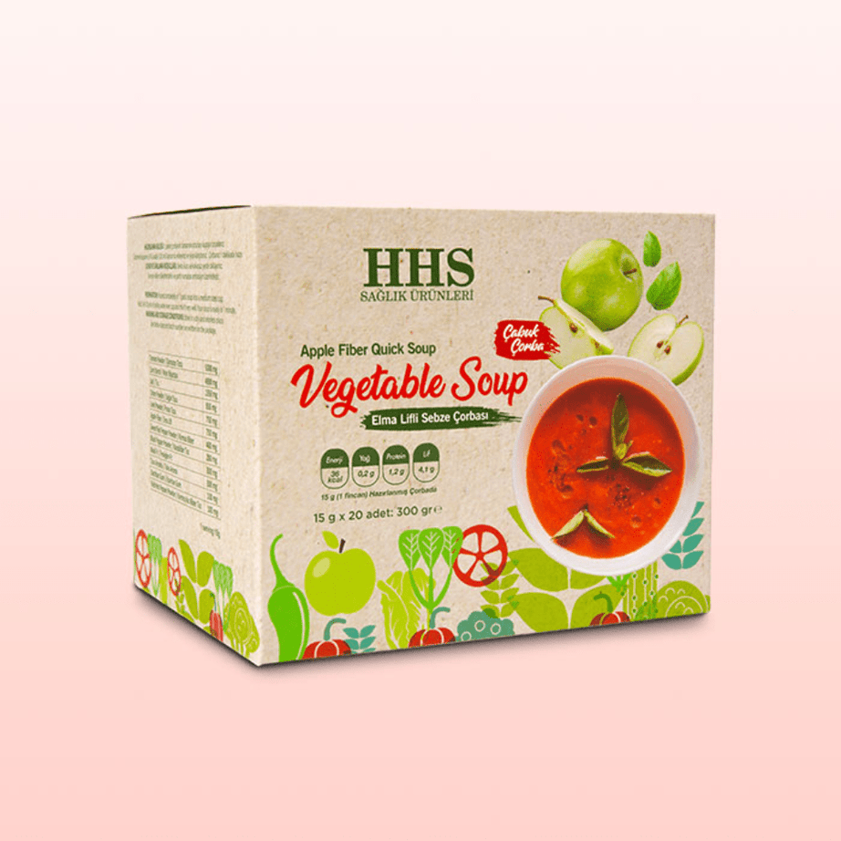 HHS شوربة ألياف التفاح للتنحيف وكبح الشهية | 20 ظرف _ 15 غرام