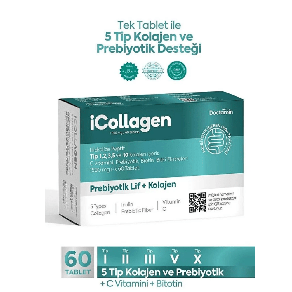 iCollagen أقراص كولاجين مع بروبيوتيك لدعم البشرة والمفاصل والجهاز الهضمي
