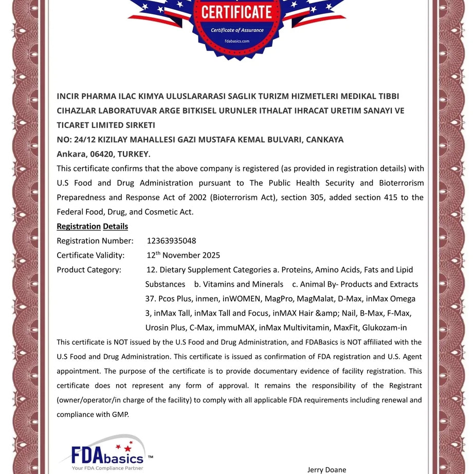 مكمل inMAX Tall لزيادة الطول وتقوية العظام للأطفال | 60 كبسولة - Lahunn