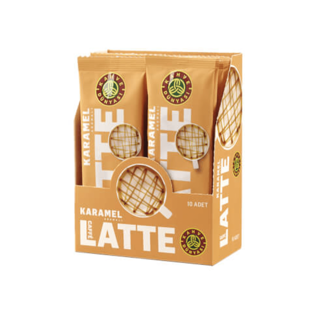 قهوة لاتيه بنكهة الكراميل 10 قطع | قهوة دنياسي