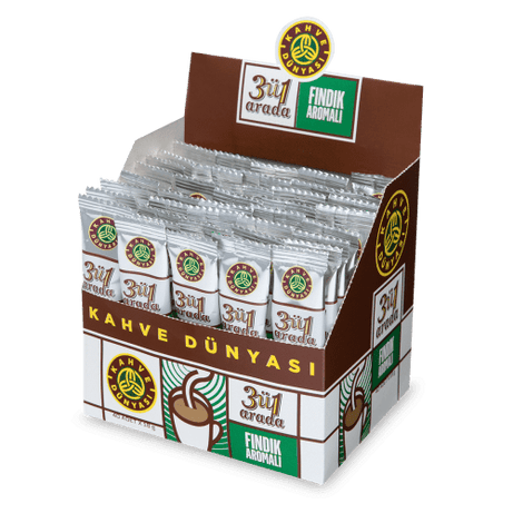 قهوة سريعة التحضير 3في 1 بنكهة البندق 40 ظرف قهوة دنياسي