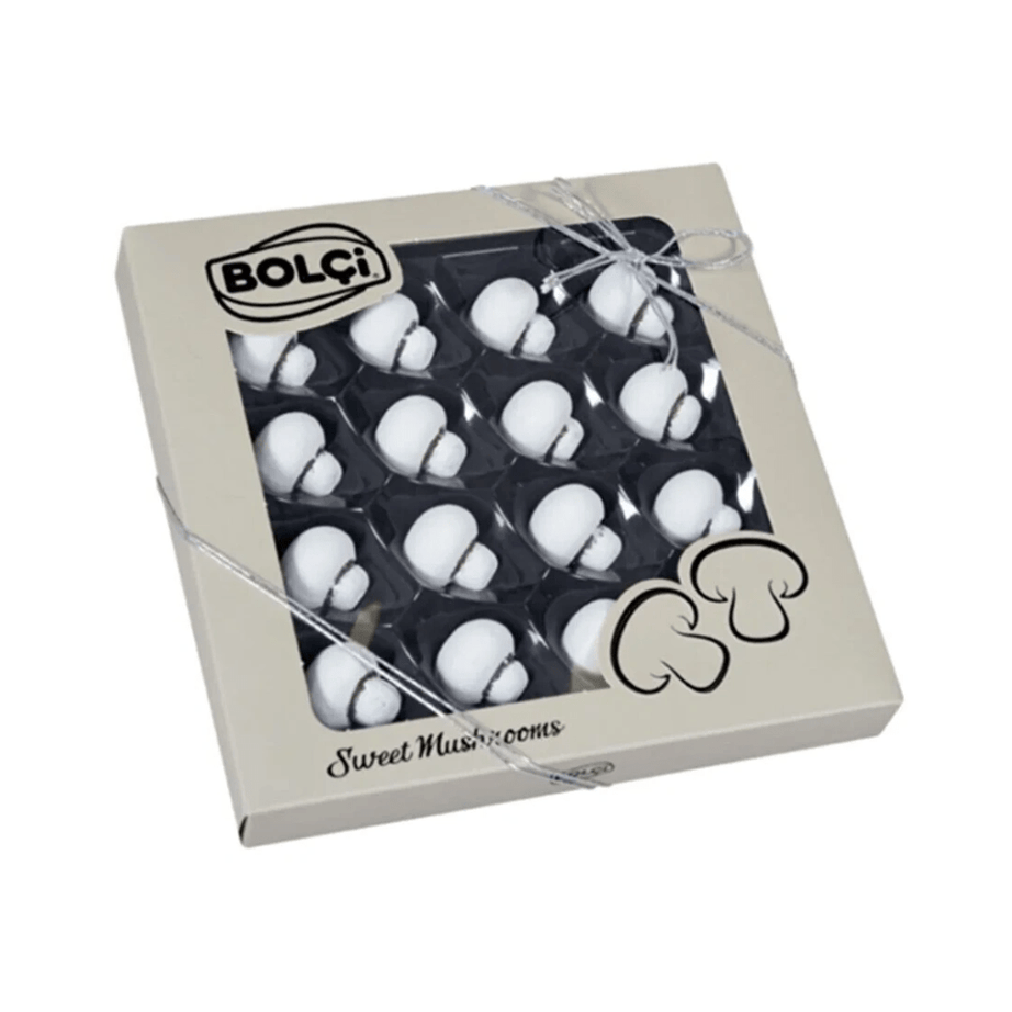 قطع شوكولا بيضاء على شكل فطر الأبيض 250 غرام