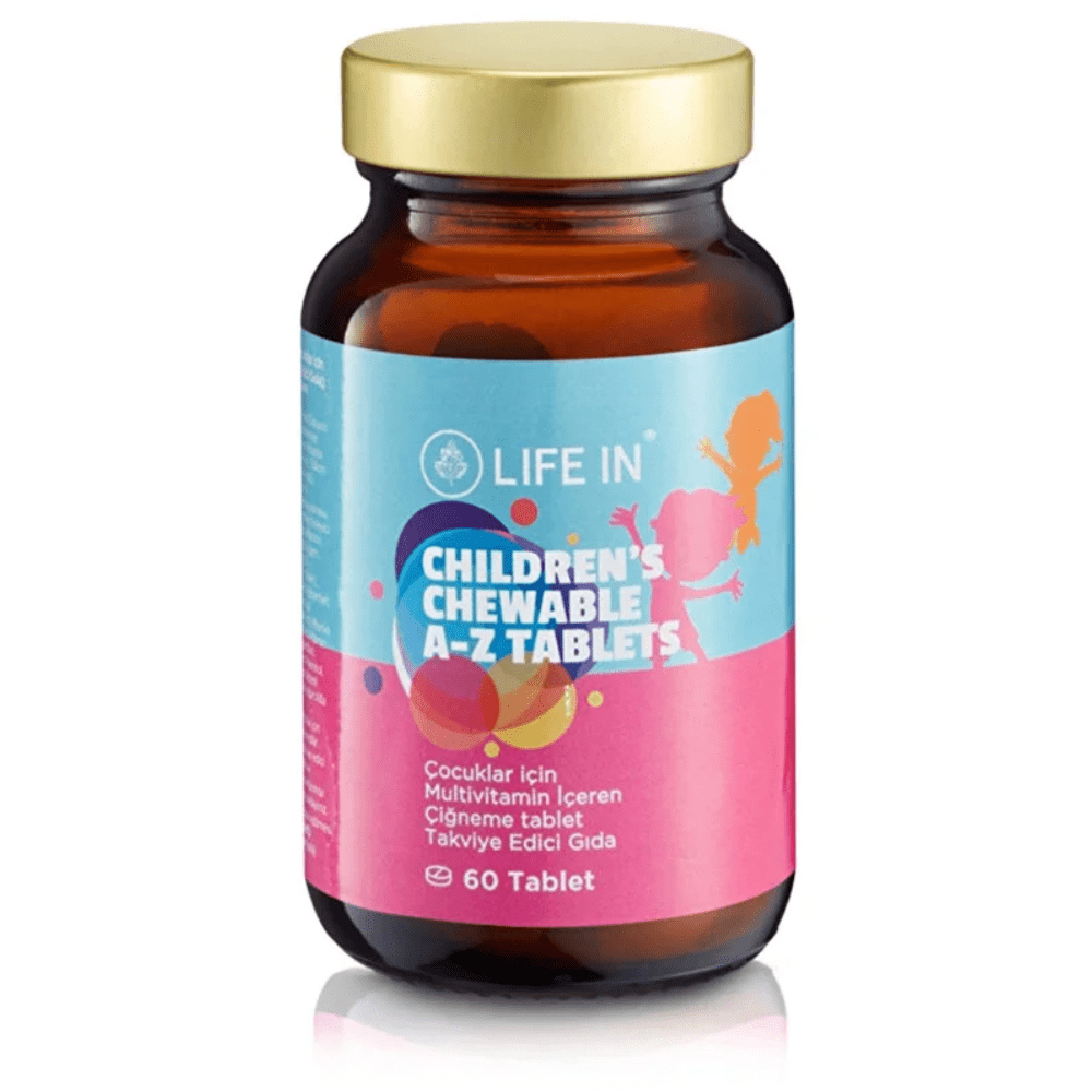 Life In فيتامينات متعددة للأطفال قابلة للمضغ بنكهة الفراولة 60 قرص