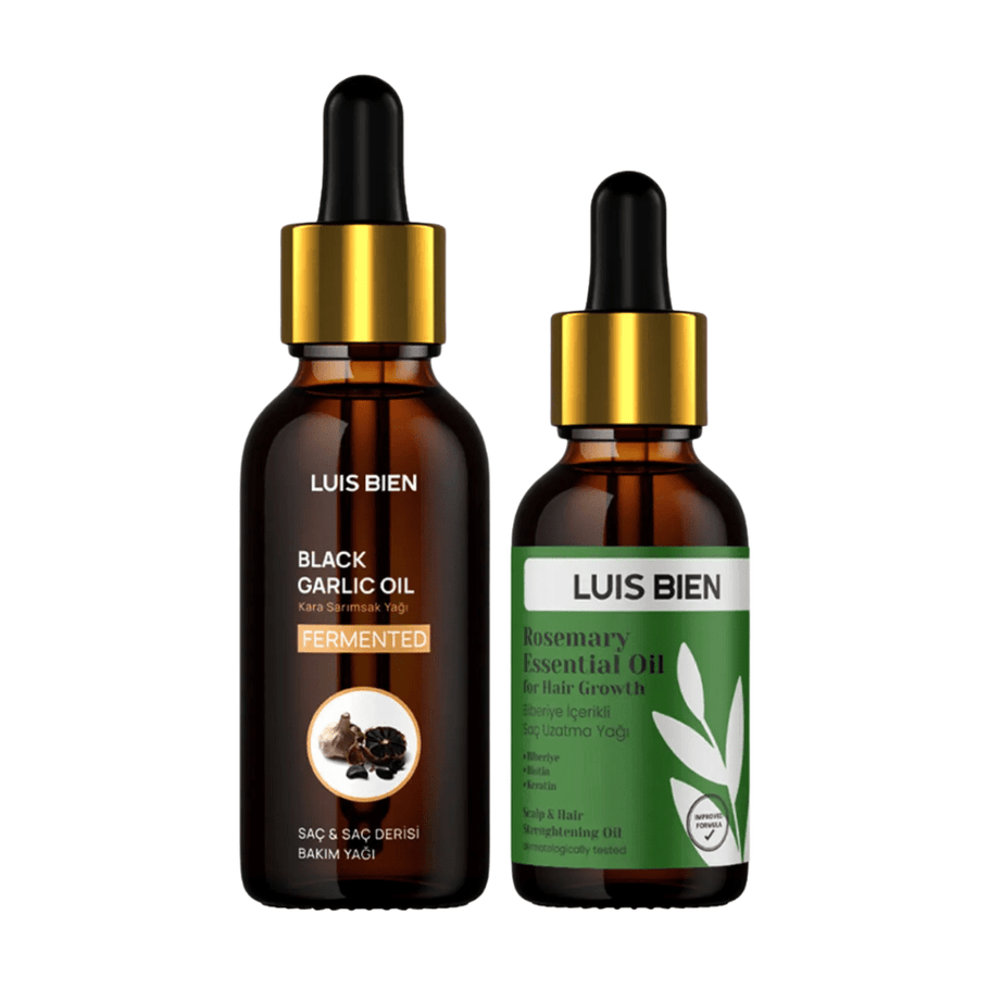 لويس بيان مجموعة العناية بالشعر زيت إكليل الجبل + زيت الثوم الأسود