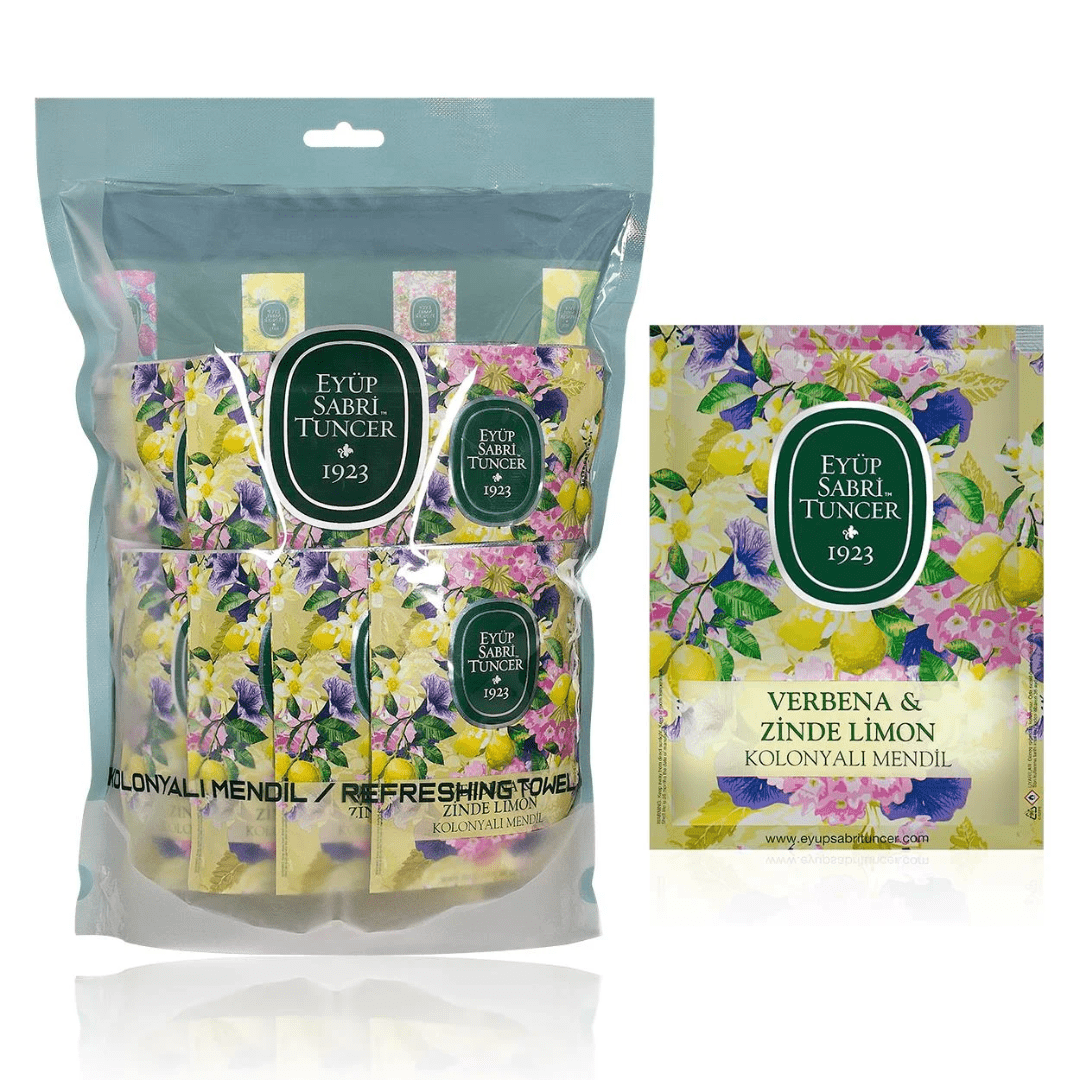 مناديل مبللة برائحة الليمون والفرّبينا حجم كبير 50 قطعة | أيوب صبري