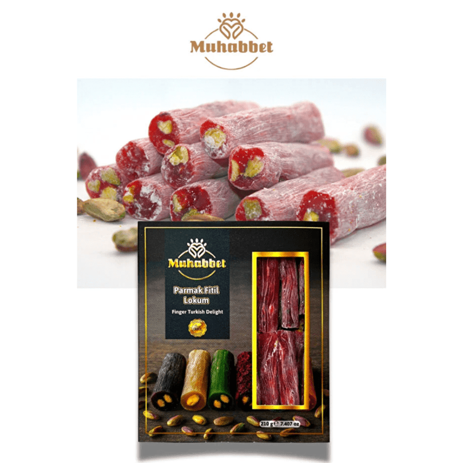 Muhabbet أصابع الحلقوم الفاخرة بالرمان والفتسق الحلبي 210 غرام