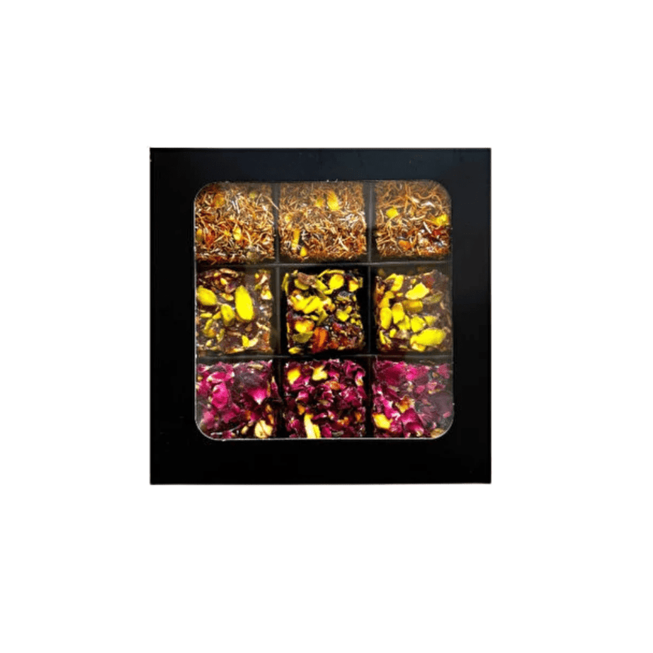 Muhabbet حلقوم تركي فاخر مشكل بالفستق الحلبي 9 قطع