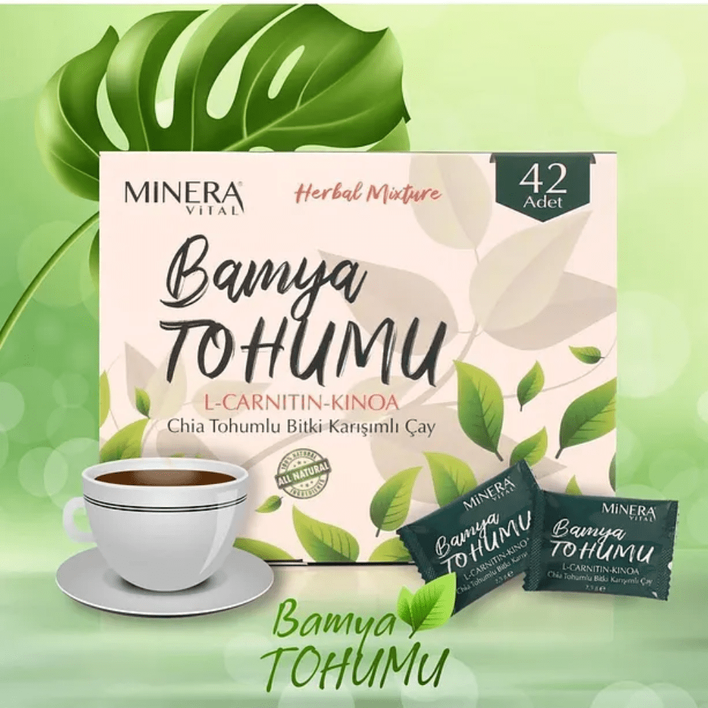 مينيرا فيتال شاي الأعشاب ببذور الباميا للتنحيف 42 ظرف