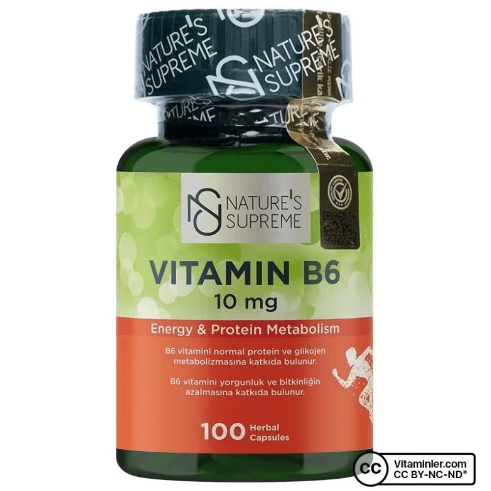 Nature's Supreme فيتامين B6 10 ملغ _ 100 كبسولة