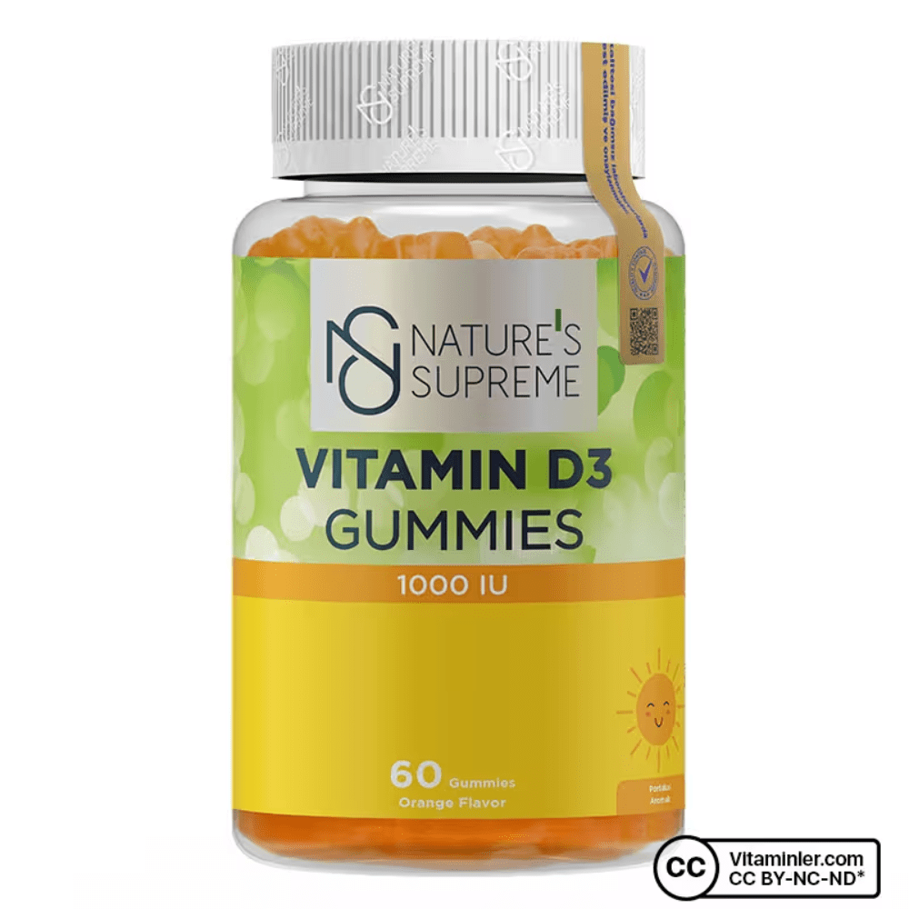 Nature's Supreme فيتامين D3 بنكهة البرتقال 1000 IU _ 60 قطعة