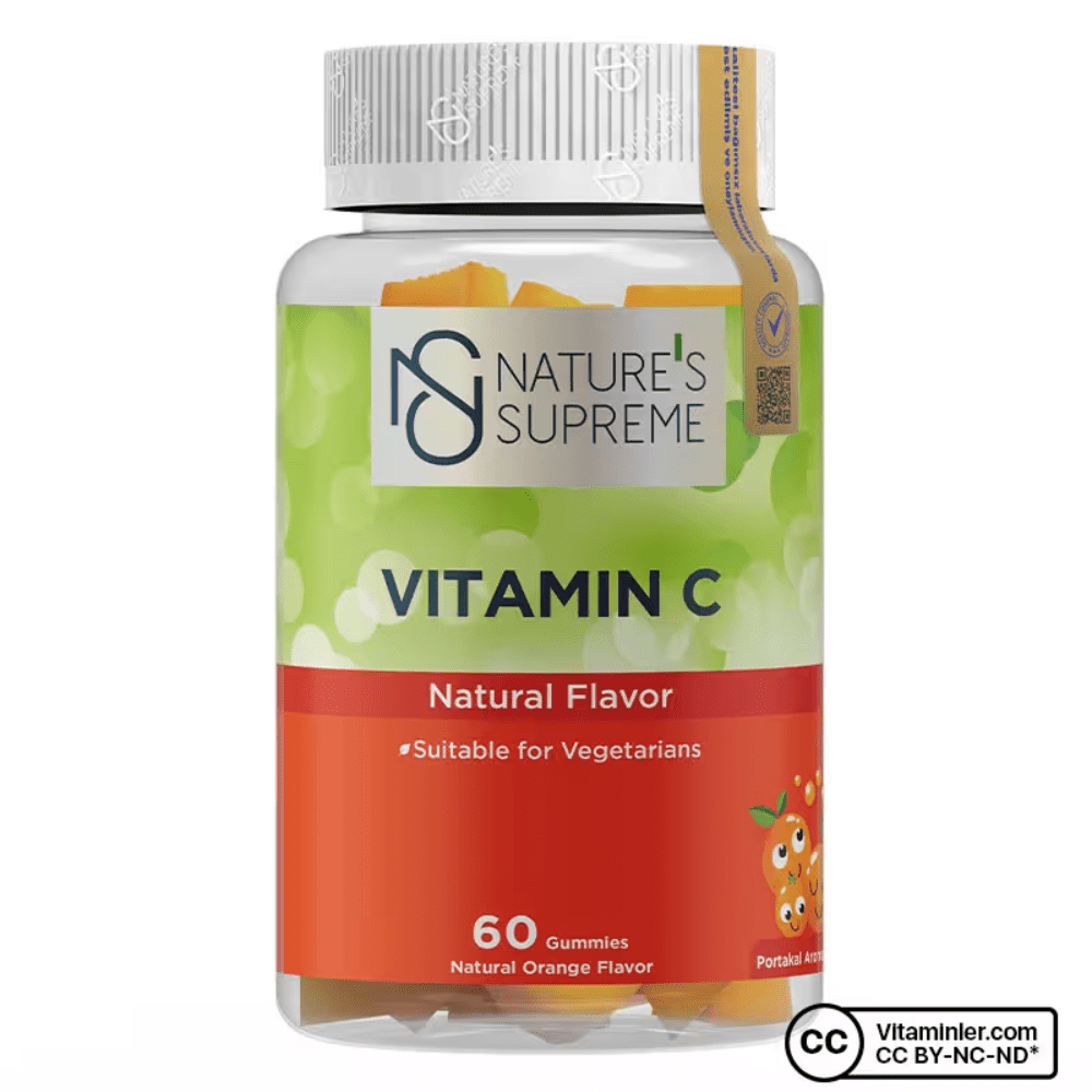 Nature's Supreme مكمل فيتامين C بنكهة البرتقال 60 قطعة