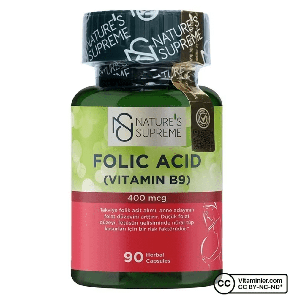 Nature's Supreme مكمل حمض الفوليك 400 مكغ _ 90 كبسولة