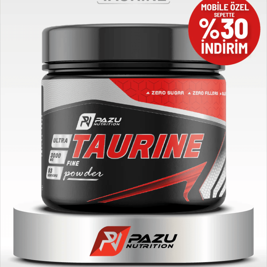 PAZU مكمل التورين بودر لتعزيز الطاقة والتركيز 250 غرام