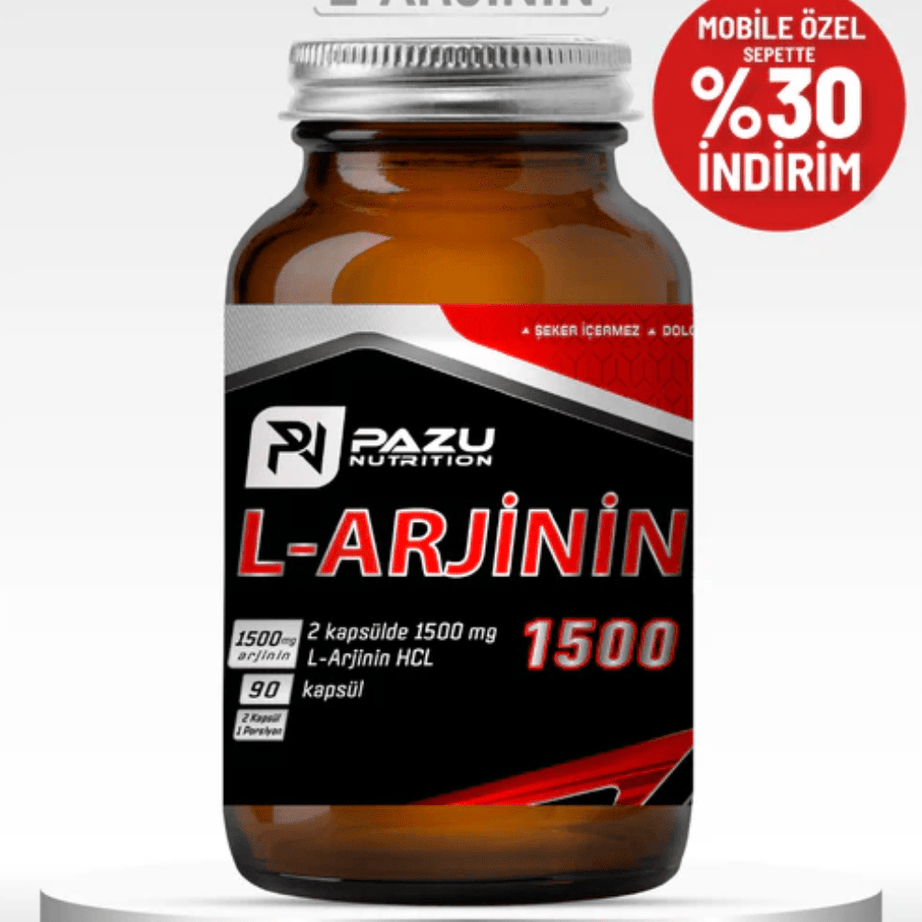 PAZU مكمل إل - أرجينين لدعم تدفق الدم وتحسين الأداء 1500 mg _ 90 كبسولة