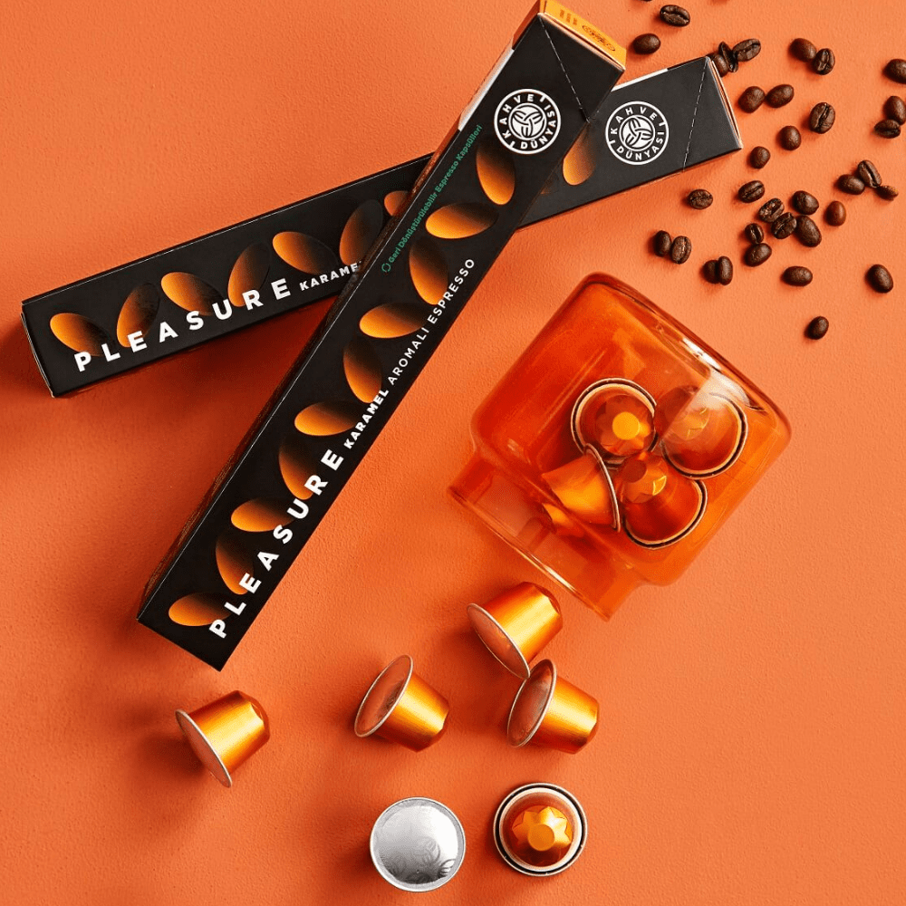 كبسولات قهوة بنكهة الكراميل من قهوة دنياسي 10 كبسولات