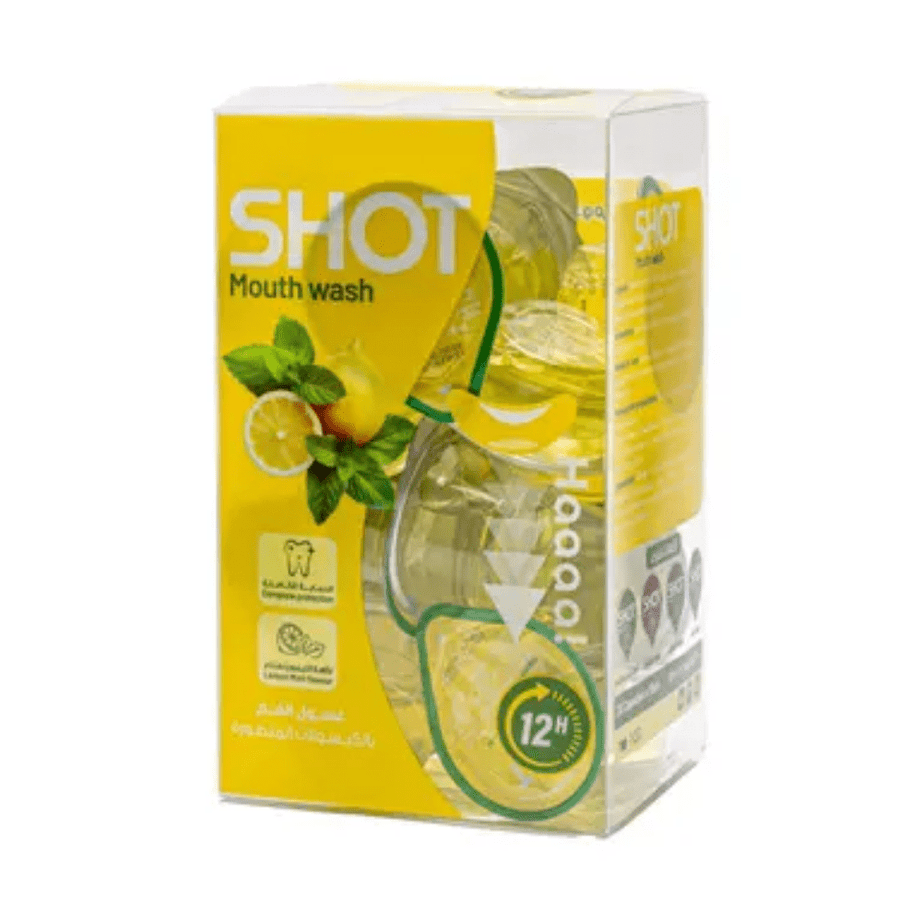 Shot كبسولات غسول الفم بنكهة الليمون والنعناع 20 × 15 مل